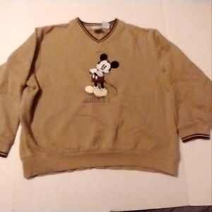 Vintage Tan Mickey Mouse Sweatshirt.